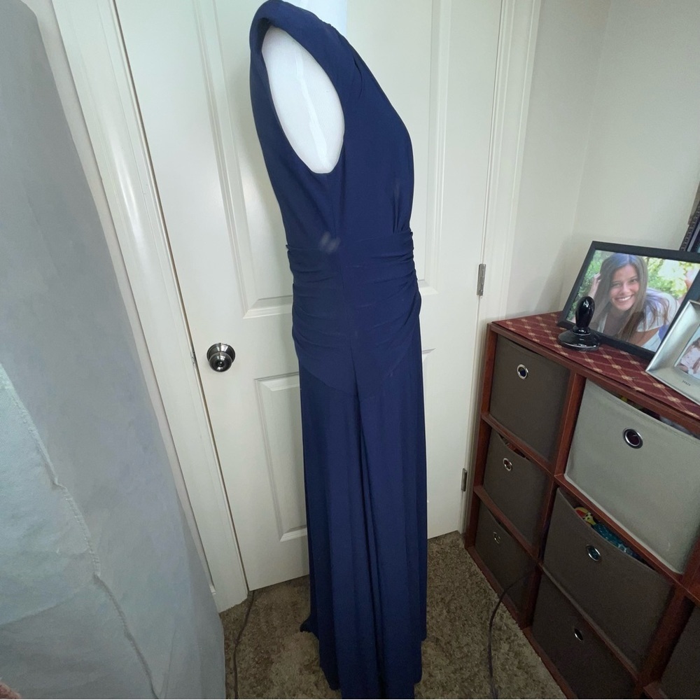 Vince Camuto Navy Blue Maxi Dress with Ruched Waist - Picture 6 of 16